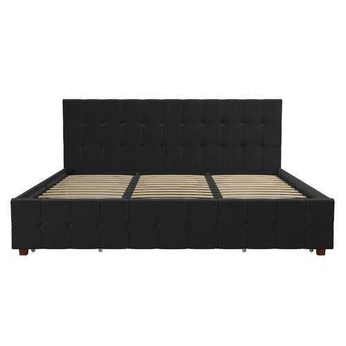 Cosmoliving By Cosmopolitan Elizabeth Tufted Upholstered Low Profile Storage Platform Bed